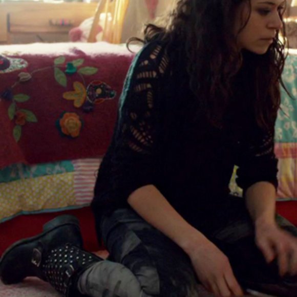 $389 Frye Jenna Studded Disc Vintage Distressed Black Leather Combat Short Boot - Picture 6 of 16